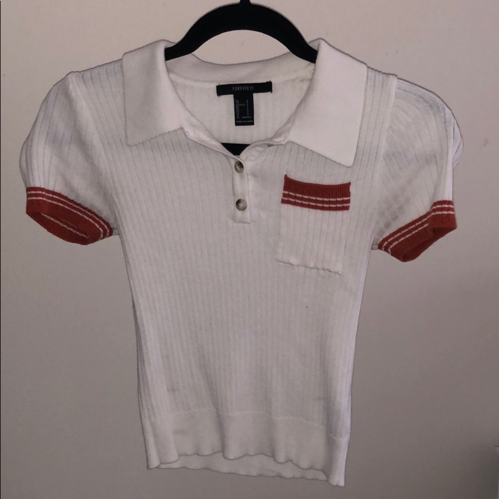 Collared short sleeve top